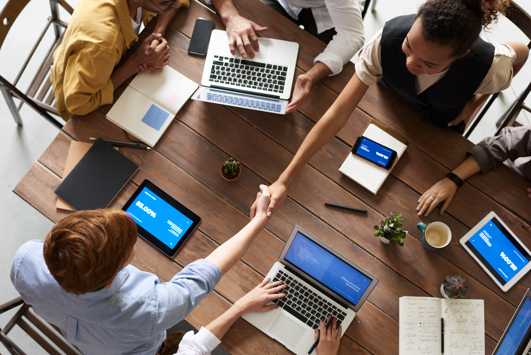 Diverse team of professionals in a meeting
