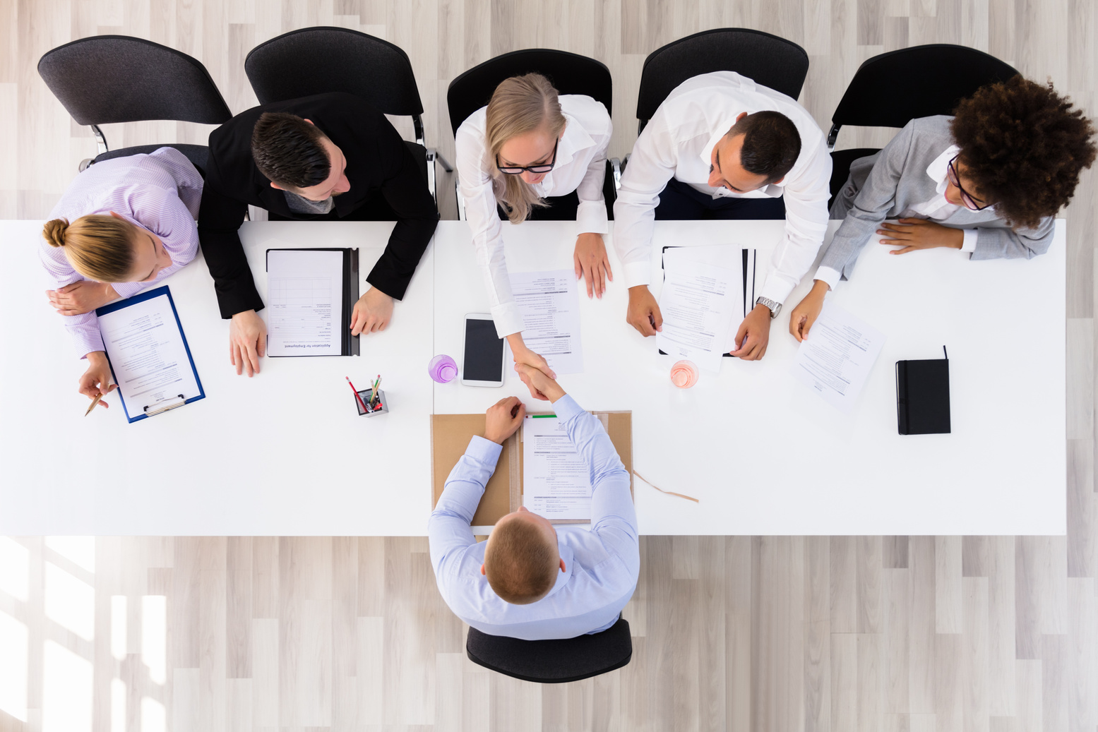 Businessman Shaking Hands At Interview